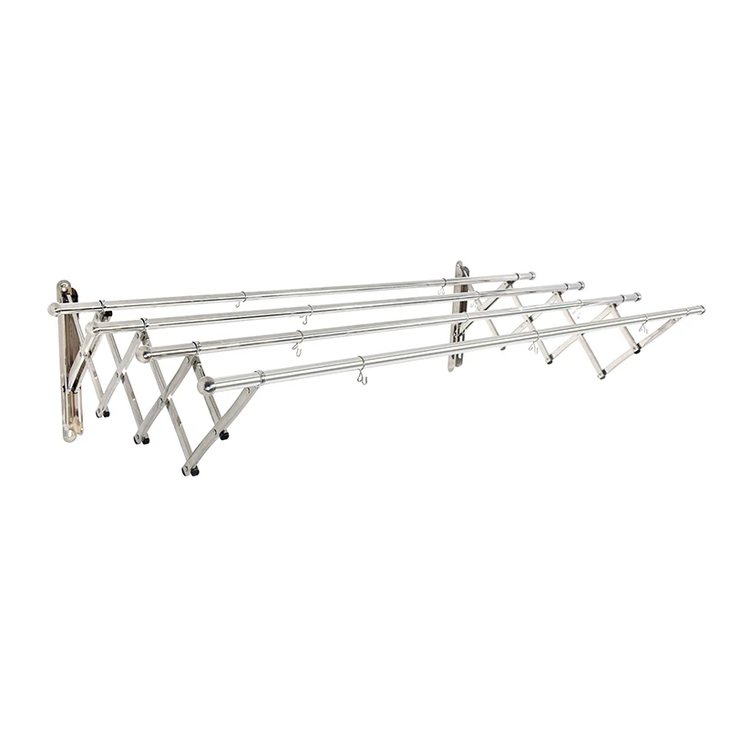 

Customized 3&4 poles balcony Clothes Hanger rack Stainless Steel clothes drying rack wall mounted foldable clotheshorse