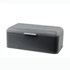 BX grey powder coated metal bread box kitchen storage bin with easy cover