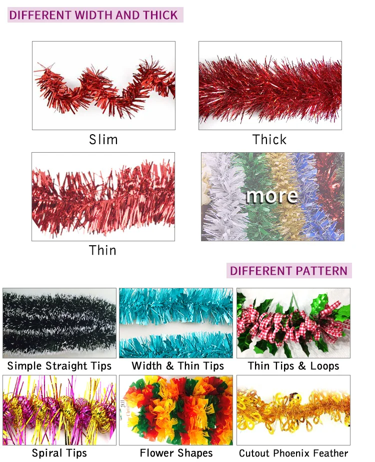 Wholesale Metallic Twist Christmas Tinsel Garland For Decoration - Buy