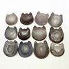 Wholesale natural geode agate fortune cat recruit Lucky wealth cat head decoration To snap up for sale
