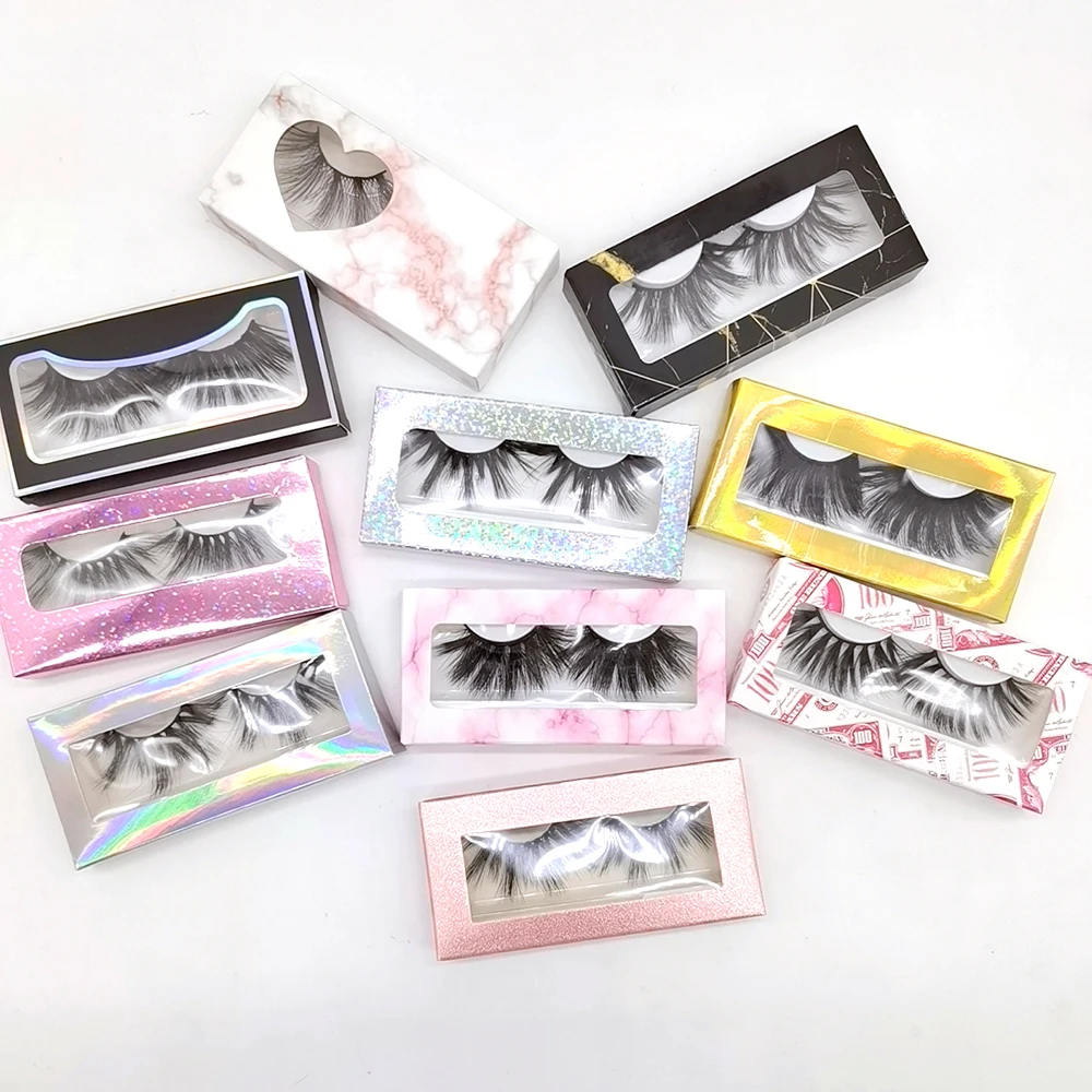 

AG079 A free sample Full Strip Lashes 3d wholesale vendor 25mm lashes, Black color