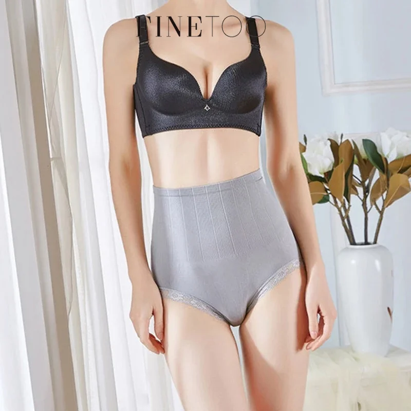 

FINETOO Hight Waist Slimming Panties Women Tight Tummy Control Briefs Butt Lifter Shapewear Underwear Lace Underpants Lingerie