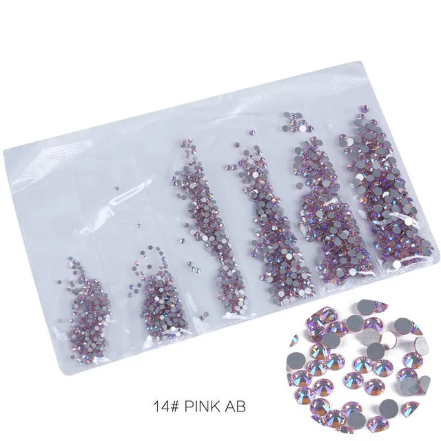 

Hot Selling 1440Pcs Mix Nail Diamond Rhinestones Design Strass Ongles 3D Nail Charms Manicure Nail Art Decoration, Colorful