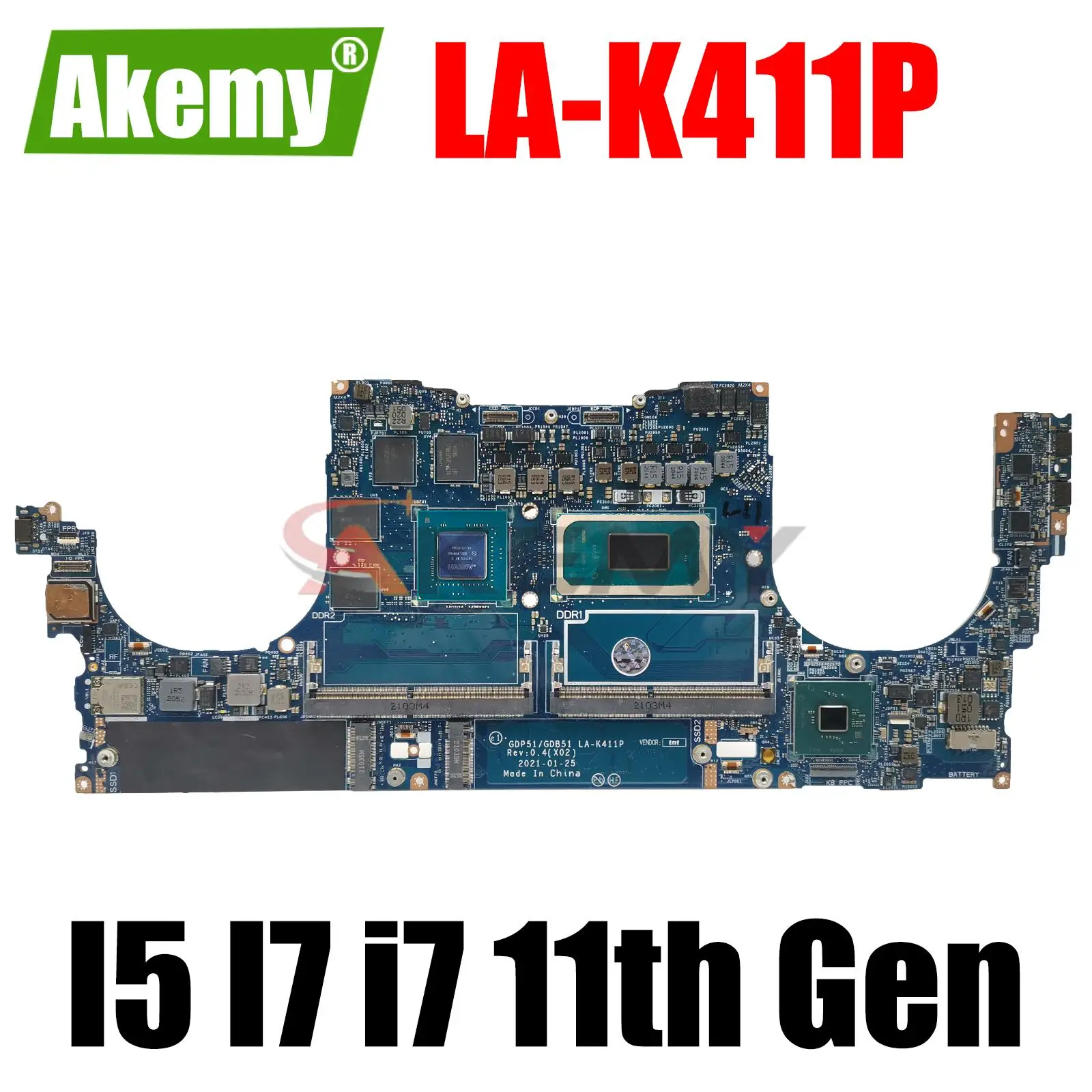 

LA-K411P With i5 i7 i9 11th Gen CPU GN20-P1-A1 GPU Laptop Motherboard For Dell Precision 5560 Notebook Mainboard 100% Tested OK