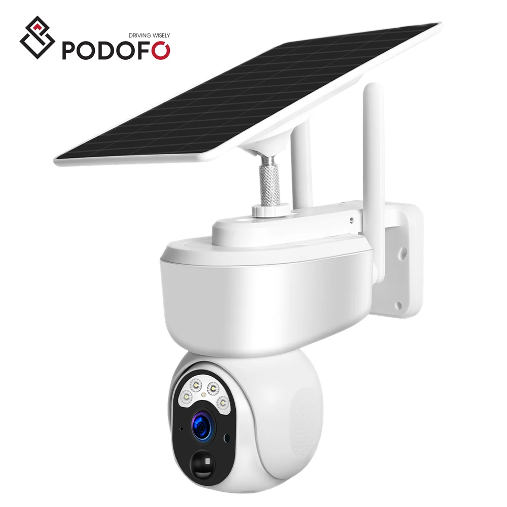 

Podofo 4G Wireless Solar Powered CCTV Camera with Battery HD WiFi Motion Detection Outdoor Night Vision IP66 Security Camera