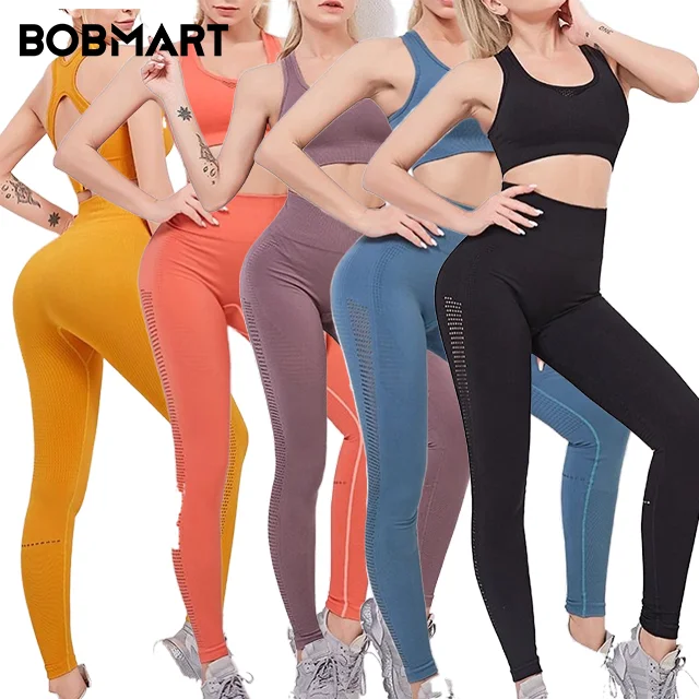 

BBFX8173 ins cross border backless ombre fitness clothing gym yoga set seamless bra set workout leggings for women wholesale