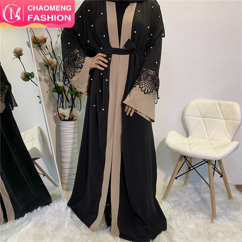 

1620# Custom order new model kaftan in dubai arabic lace designs islamic women clothes elegant indonesia muslim abaya wholesale, Black/customized
