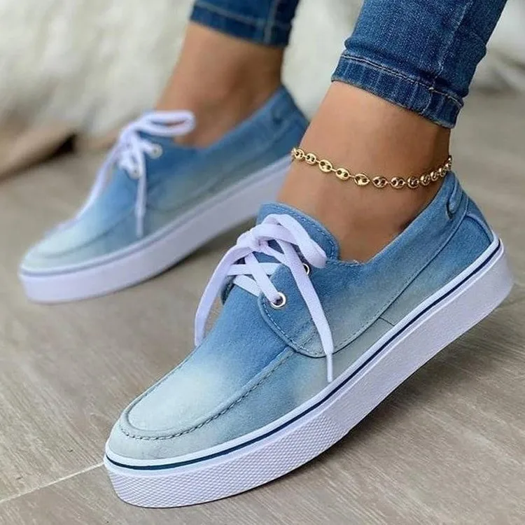 

2021 summer new style casual fashion low-cut gradient canvas shoe flat bottom shoes large size women's shoes, 3 colors