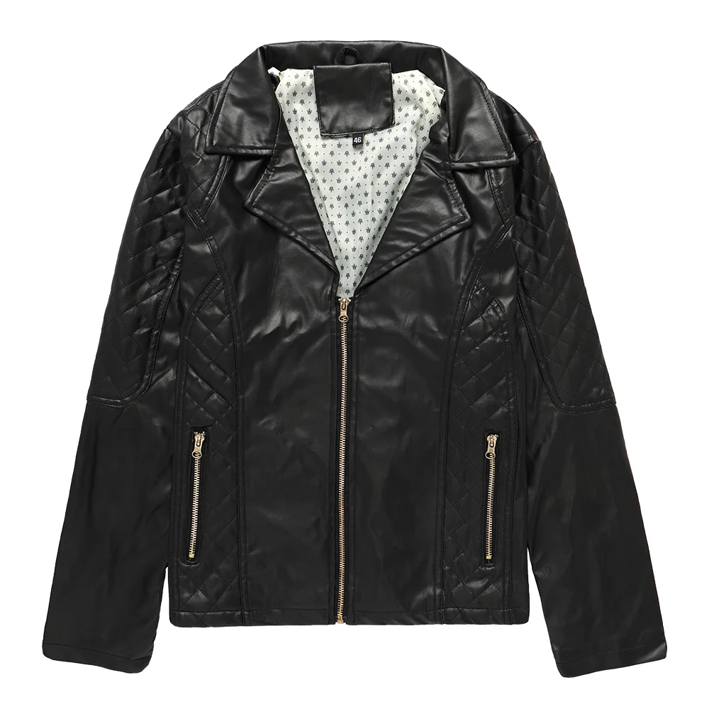 
PU Jacket for Women Autumn Casual Slim Short PU Jackets Female Coat Vintage Outwear (1705-06) 