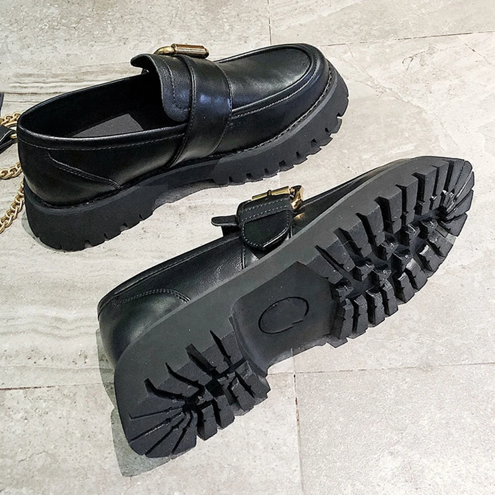 

2022 New Design Factory Wholesale Price Spring Fashion Canvas Leather Small Fragrant Wind Loafers Ladies Flat Shoes, Black