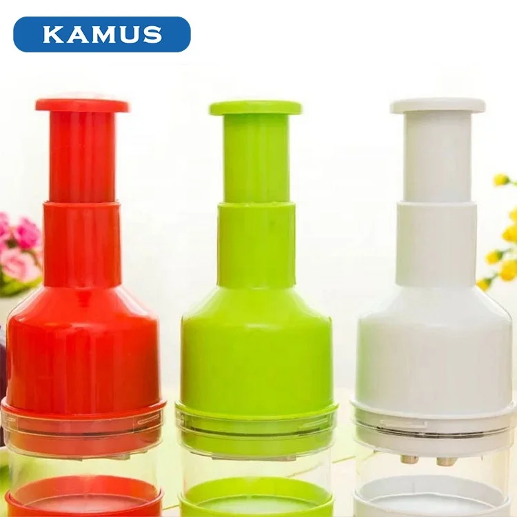 Kamus Brand Cheap Smart Kitchen Gadgets Plastic Onion Shredder Chopper chop Cutter Vegetable Press