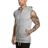 2019 Men Fitness Hooded Sports Sleeveless Running Training Leisure Vest Casual Apparel Gym Wear Sport Clothes