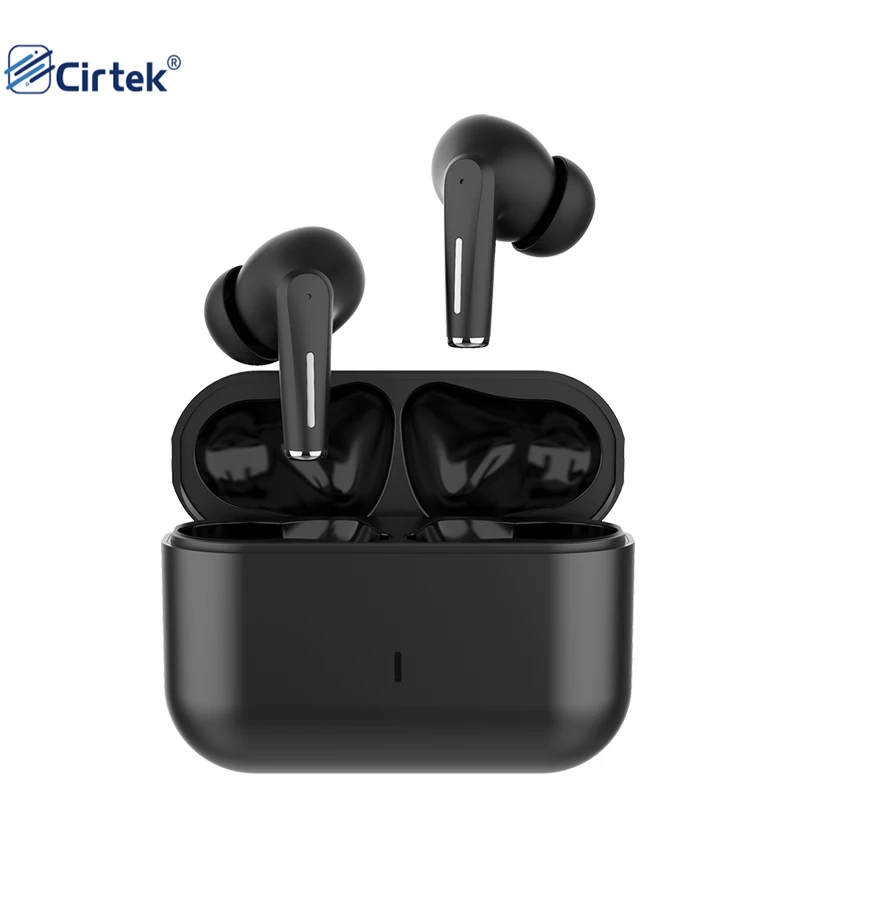 

Cirtek free shipping top earbuds radio headphones noise reduction earbuds tws ANC best truly wireless audiophile earphones, Black