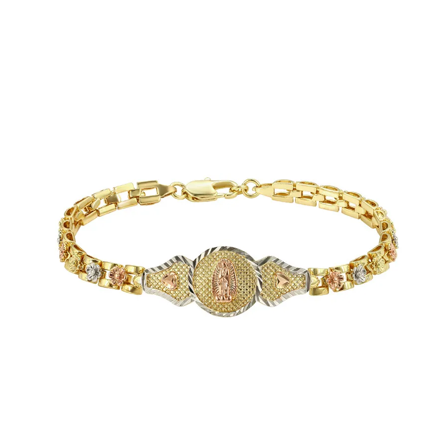 

A00674949 xuping New custom trend simple 14K gold-plated elegant Virgin Mary rose inlaid bracelet