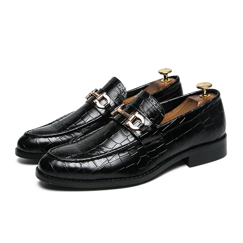 

Black men's casual shoes 2021 new British business men's shoes spring non-slip work dress men shoes wholesale, Black, dark brown