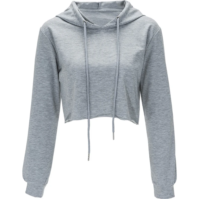 

Rummandy OEM Logo Latest Design Lady Pullover Hoodies Long Sleeve Crop Top Whosale basic short hoodie supplier from China, Customized color