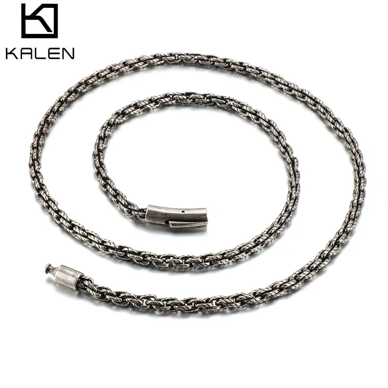 

KALEN Stainless Steel Hip Hop Rope Necklace For Men Jewelry