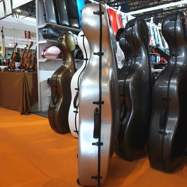 Most Popular Cheap Cello Hard Case Silver Carbon Fiber Cello Case