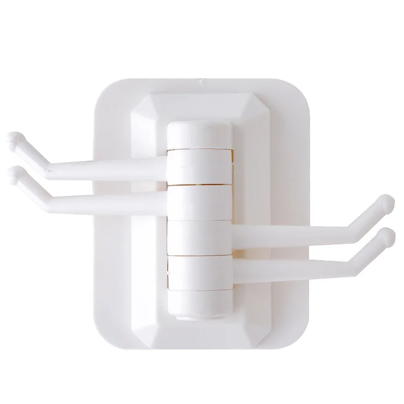 

Rotating hook strong adhesive hook bathroom wall shelf free perforation and traceless plastic hook