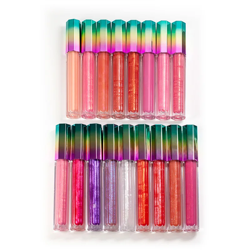 

Rainbow Tube Shiny Lipgloss NO Logo Custom Lip Gloss Private Label