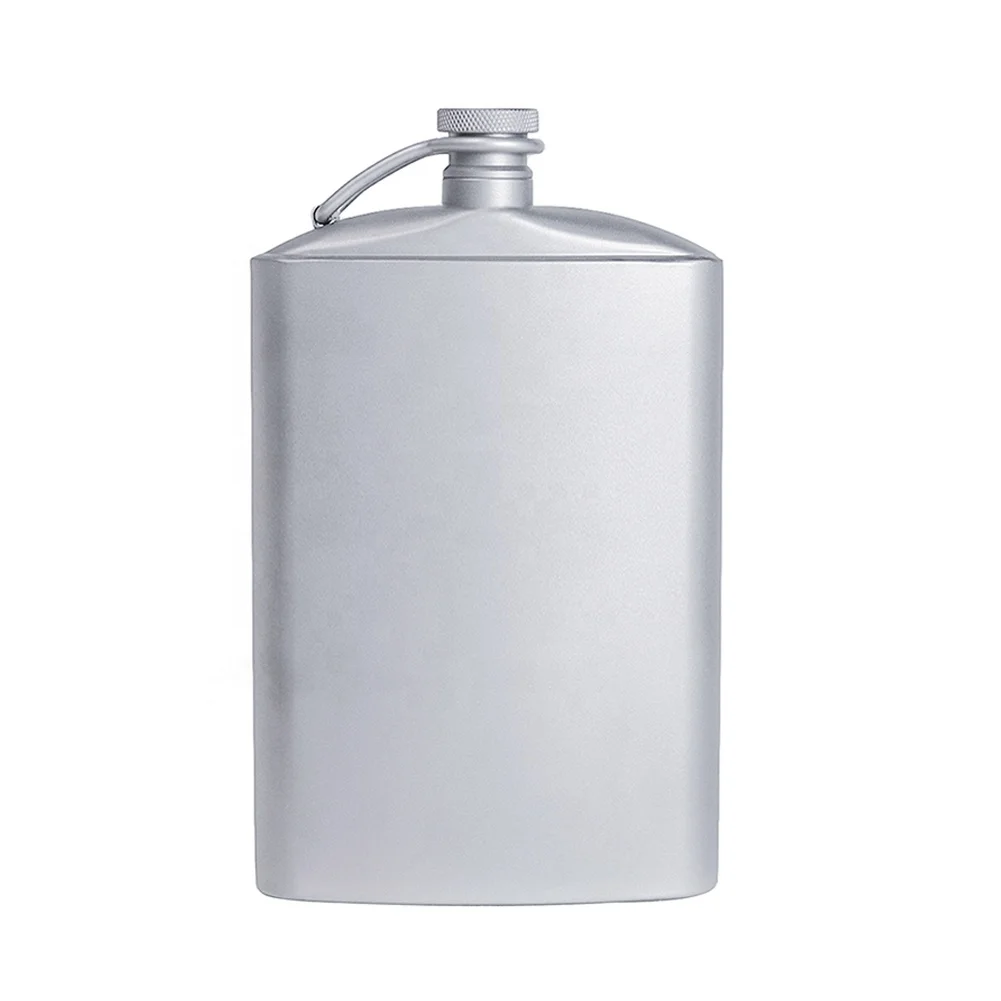 

Fashion Wine pot hip flask 260ml/9oz titanium wine flask wine bottle with screw cap-clip, Silver gray
