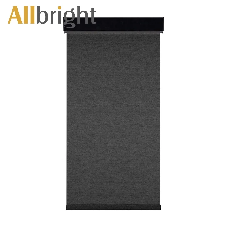 

Professional high quality living room light filtering material black fabric roller blind, Piece dye