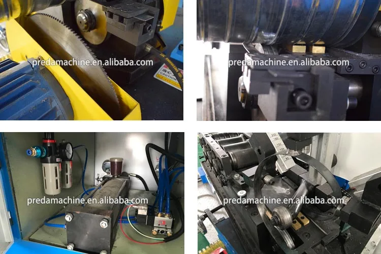 Flexible mold heads spiral pipe making machine sheet spiral duct forming machine manufactured by Preda