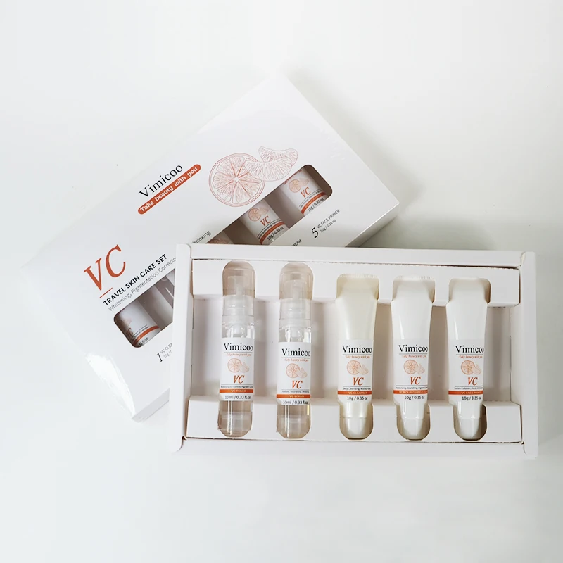 

New Arrival Organic Vegan Whitening Moisturizer Private Label Brightening Vitamin C Travel Skincare Face Skin Care Set