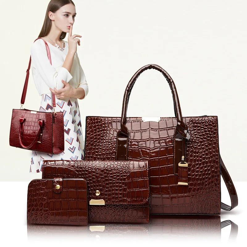 

New Lady Set Bags Outdoor PU Leather Women's Shoulder Bag Messenger Bags Waterproof Elegant Large Capacity