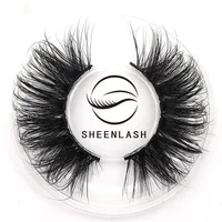 

2020 new popular fluffy 25mm Custom Package Siberian Mink Fur Eyelashes 3D Mink Eyelashes