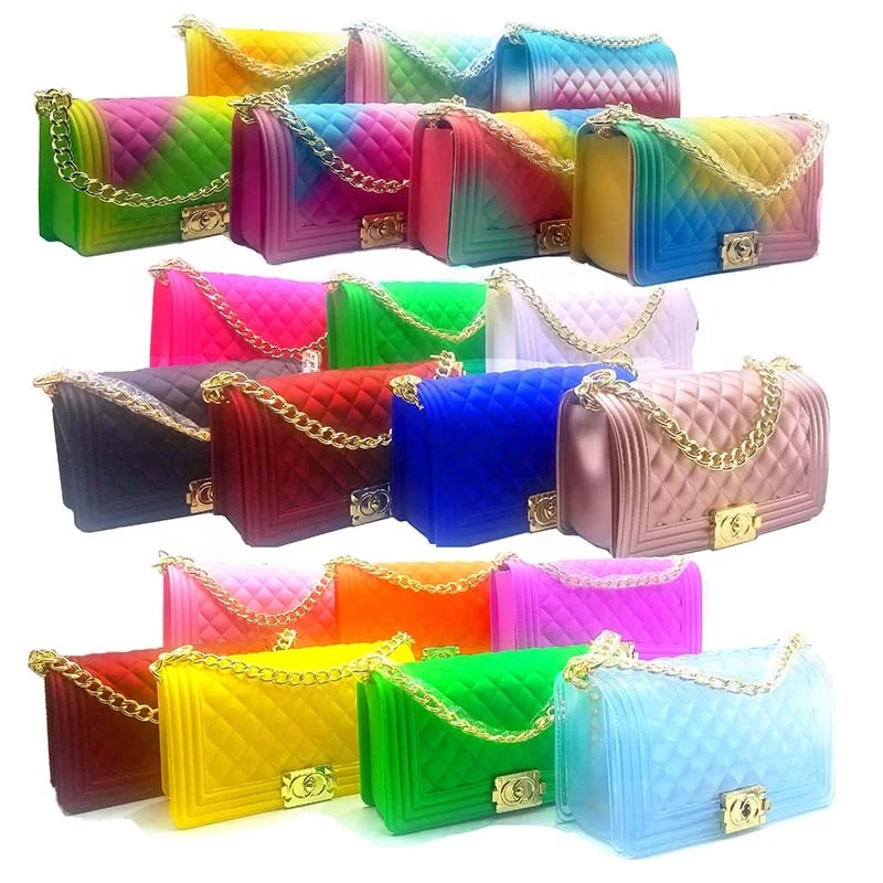 

2020 Hot selling jelly shoulder bag New Womencolorful PVC bag tote matte Candy Color designer fruit purse crossbody bags