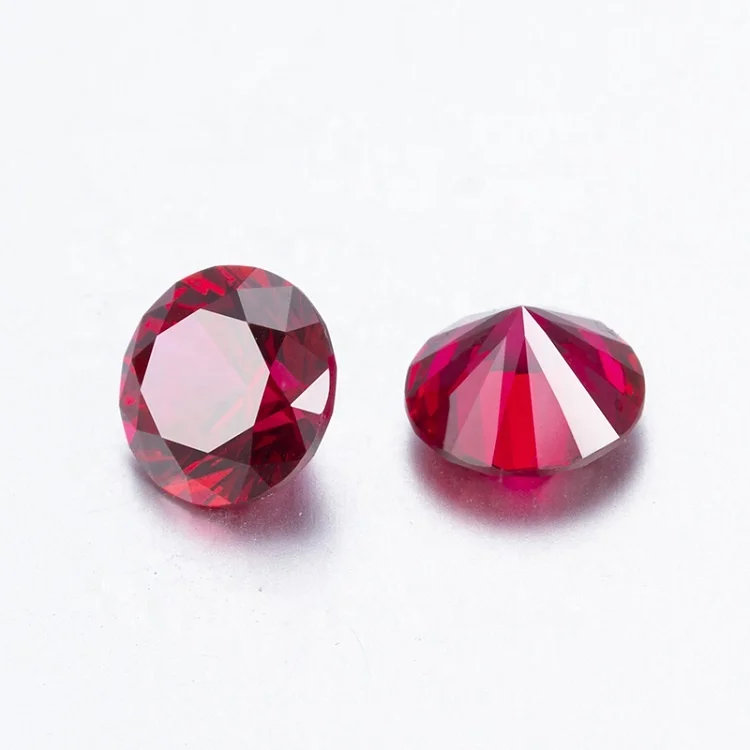 

Wholesale Round brilliant cut 6.5mm ready stock lab grown ruby blood red ruby