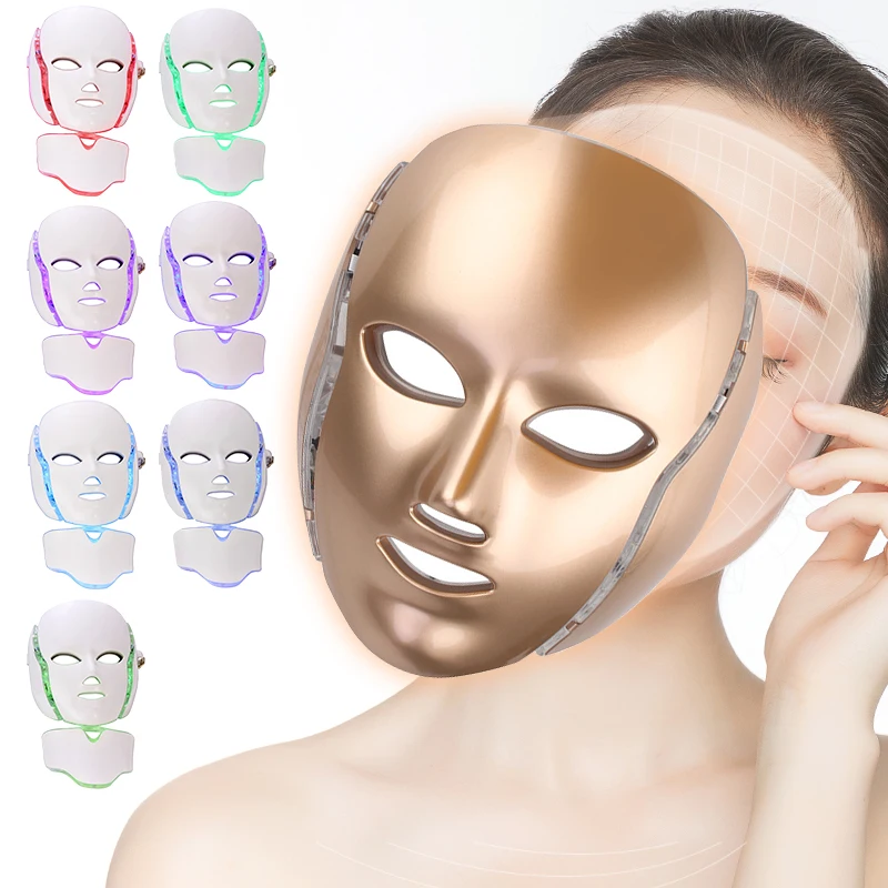 

New photon pdt led light facial mask machine 7 colors face whitening skin rejuvenation pdt led light therapy facial mask