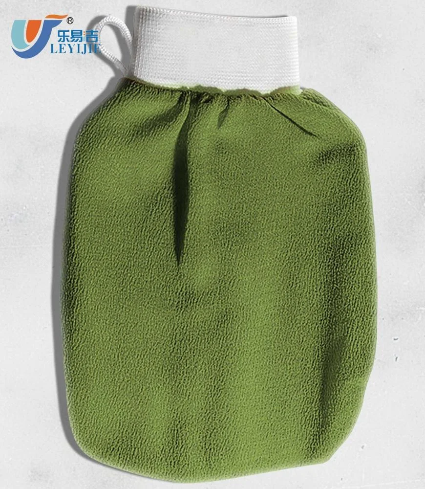 

Private Label 150D Viscose Morocco Hammam Scrub Mitt Bath Glove Body Exfoliating Glove Body Scrubber Bath Gloves, Green