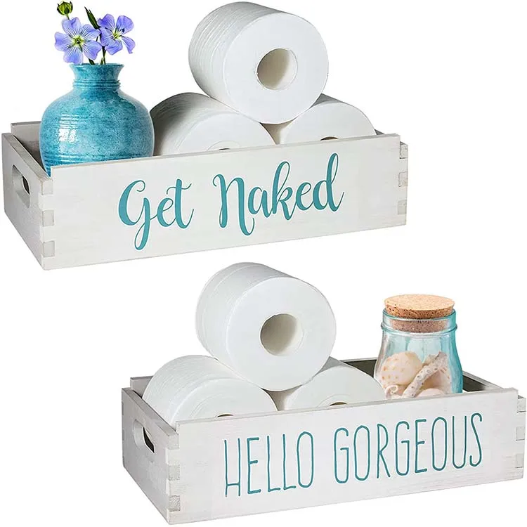 

Get Naked/Hello Gorgeous Bathroom Decor Box Coastal Decor Housewarming Gift Makeup Table Box, Customized color