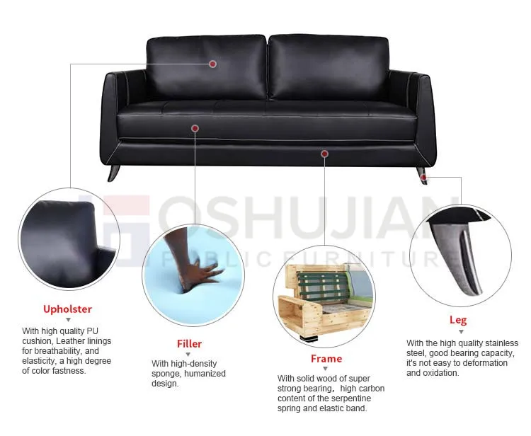 Leather 3 seater sofa commercial furniture