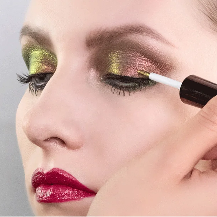 

In Stock Color Changing Liquid Eyeshadow Makeup Duochrome Chameleon Glitter Eyeshadow OEM, 4 colors
