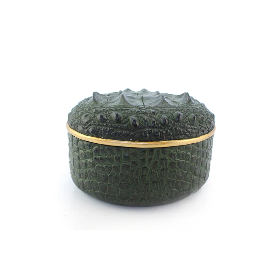 Hot sale  resin crocodile skin look Small Travel Jewelry Box for Lady Organizer Display Storage Case resin vase  accessories factory