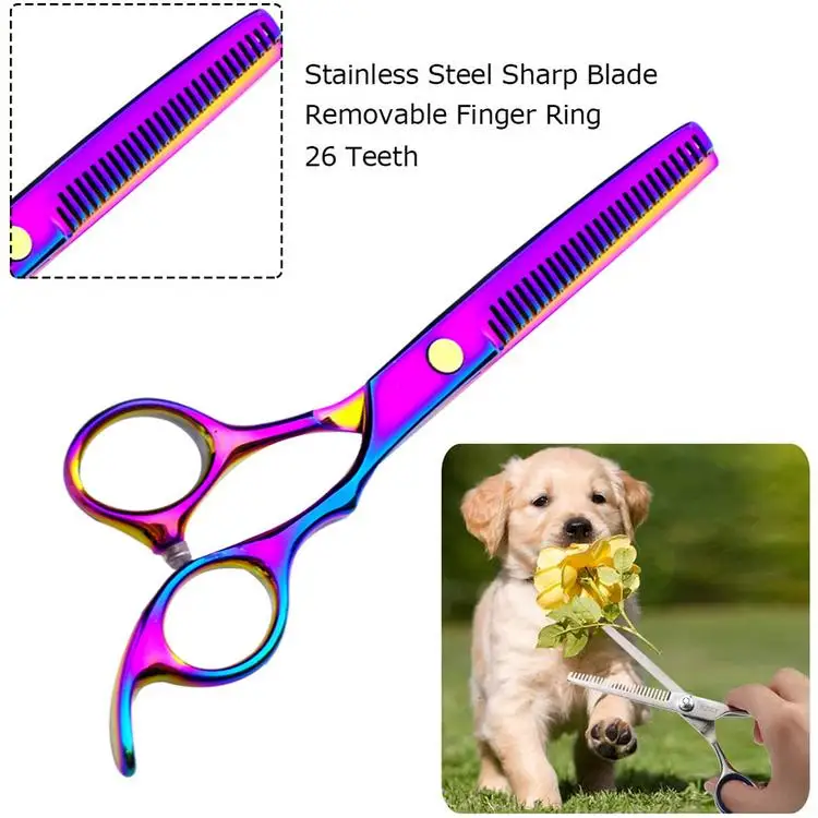 

Stainless Steel Pet Dogs Grooming Scissors Cat Hair Thinning Shear Sharp Edge Scissors For Dogs Animal Barber Cutting Tool