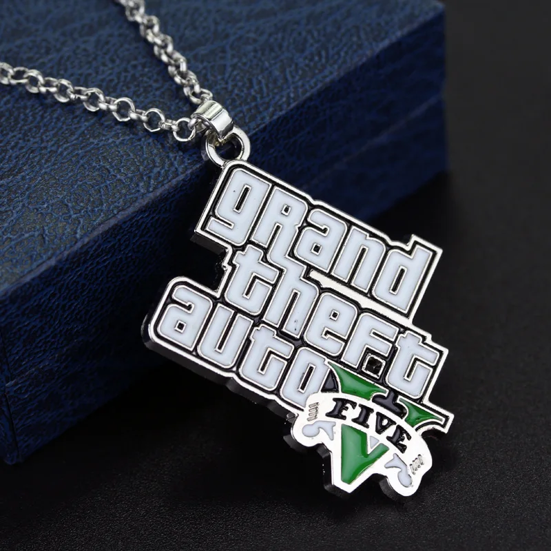 

Hot Game PS4 GTA 5 Grand Theft Auto nacklace For Fans Xbox PC Rockstar pentand Holder 4.5cm Jewelry