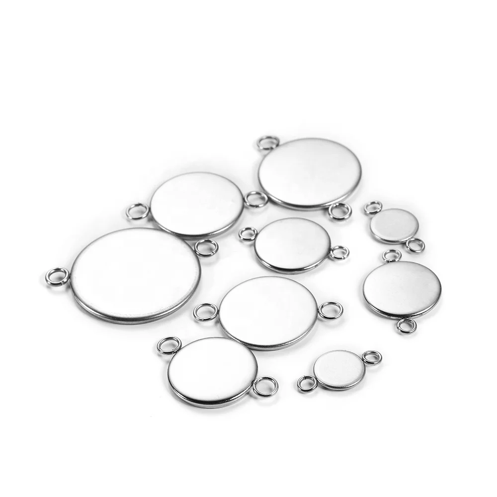 

20pcs/Lot Stainless Steel Cabochon Blanks Setting 6-25mm Base Tray Bezels Blank For DIY Bracelet pendant Jewelry Making Supplies, As picture