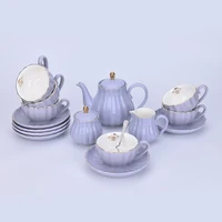 

Porcelain Tea Sets British Royal Series 15pcs Cups Saucer with Teapot Sugar Bowl Cream Pitcher Teaspoons