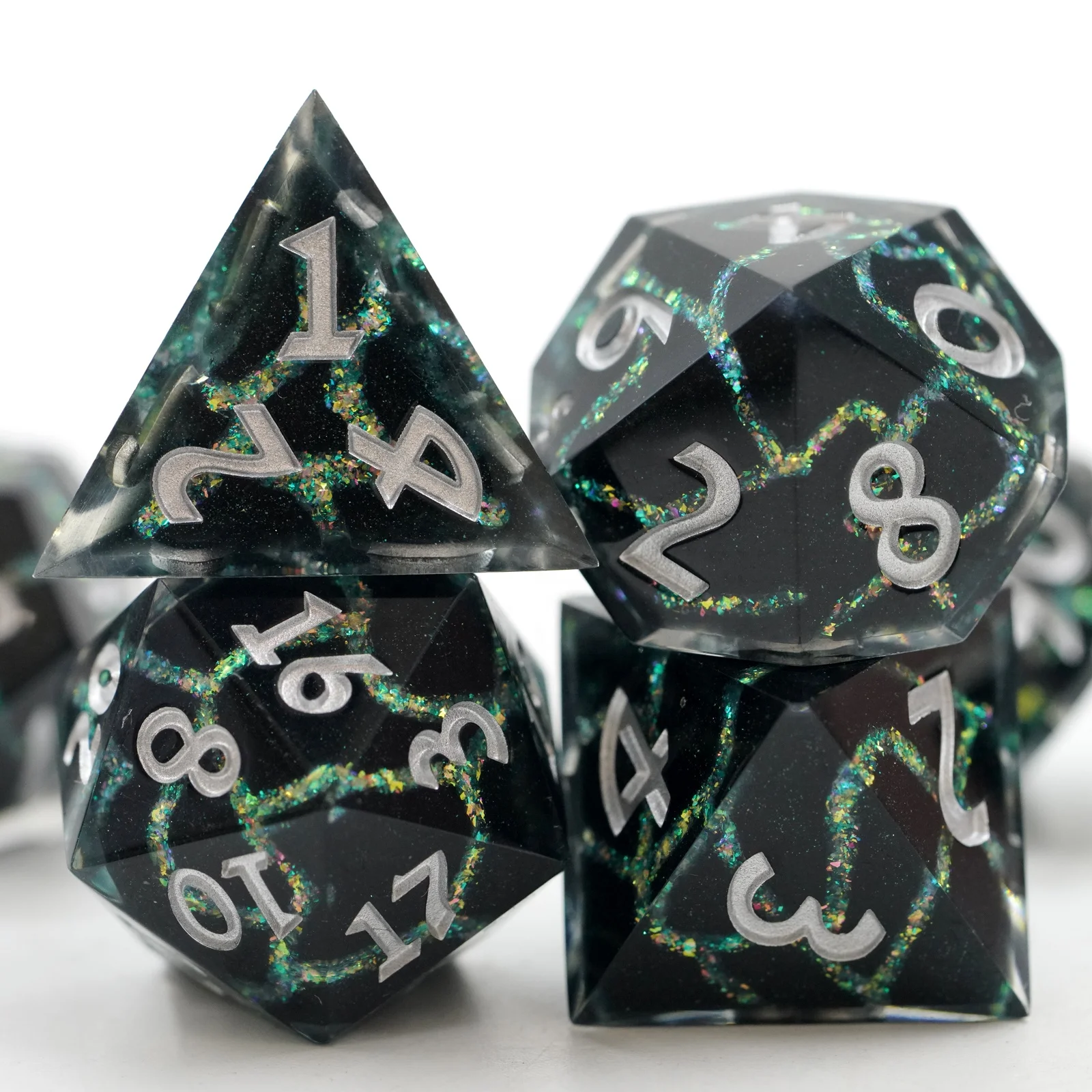 RPG Dungeons & Dragons 7pcs set custom dice Sharp edge crack dice set