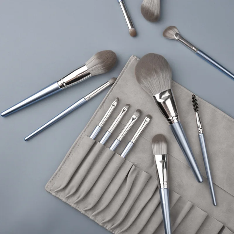 

Uniasia Premium Cosmeetic Brushes Tools Private Label Beauty Face Makeup Brush Set In Bulk Providers, Light blue