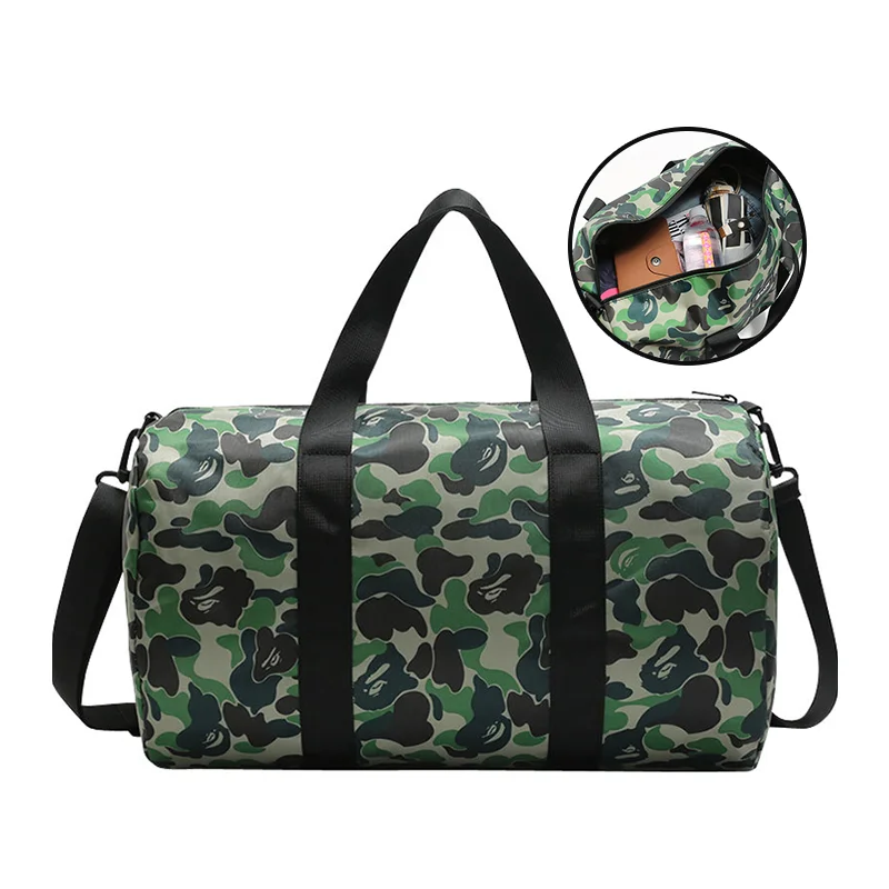 

travel bags waterproof duffel bag leather spend the night duffle bag, Green