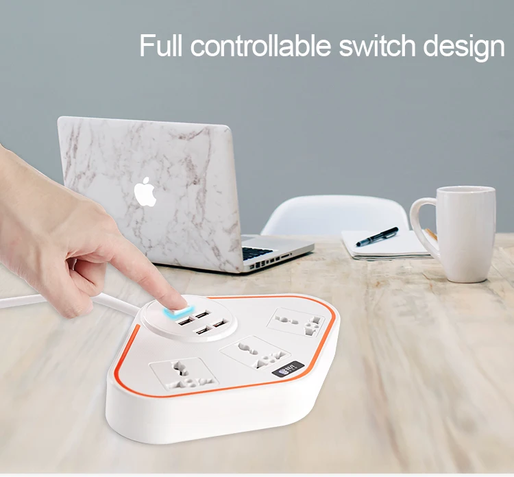 BST-07 smart power strip With 4 USB Extension Socket Plug Multifunctional Fast Charging Power Strip 10A 250V 2500W.jpg