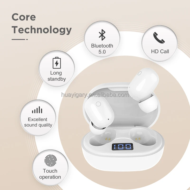 

Music LED P15 TWS True Wireless Headset 5.1 Stereo Digital Display Bass Motion,Two-sided stereo