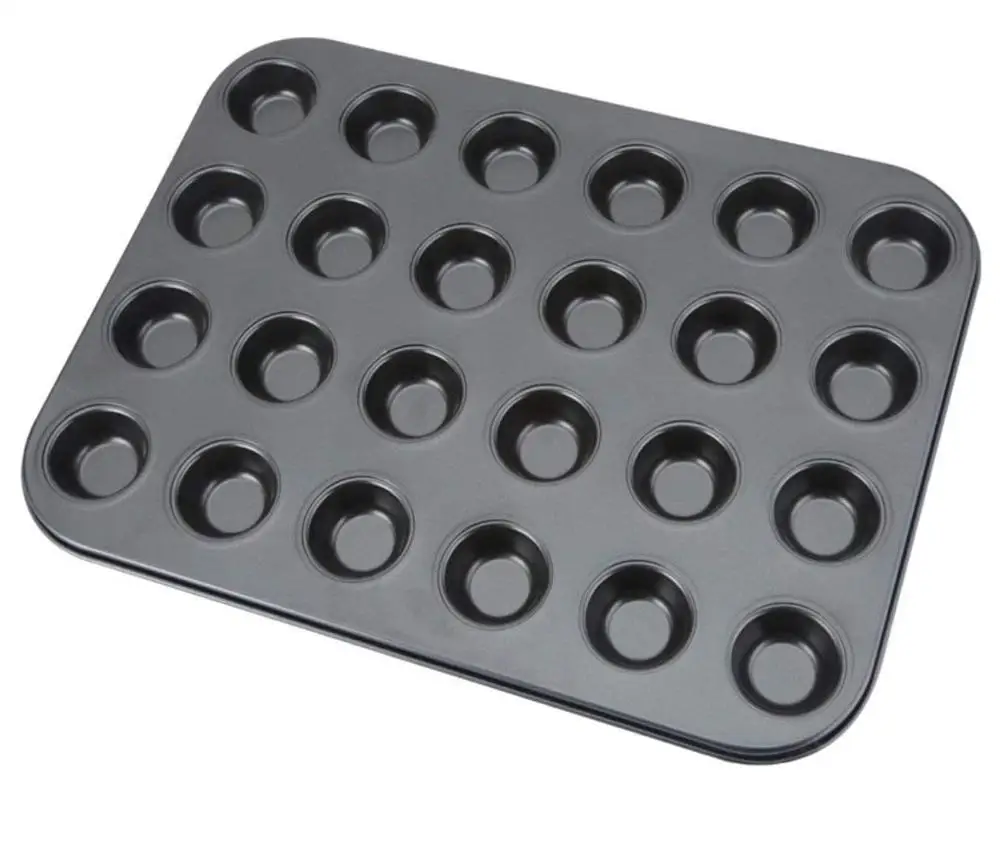 

24 Cubes Heat- resietant Baking Trays For Oven Non-Stick Muffin Baking Trays Cake Mold, Black