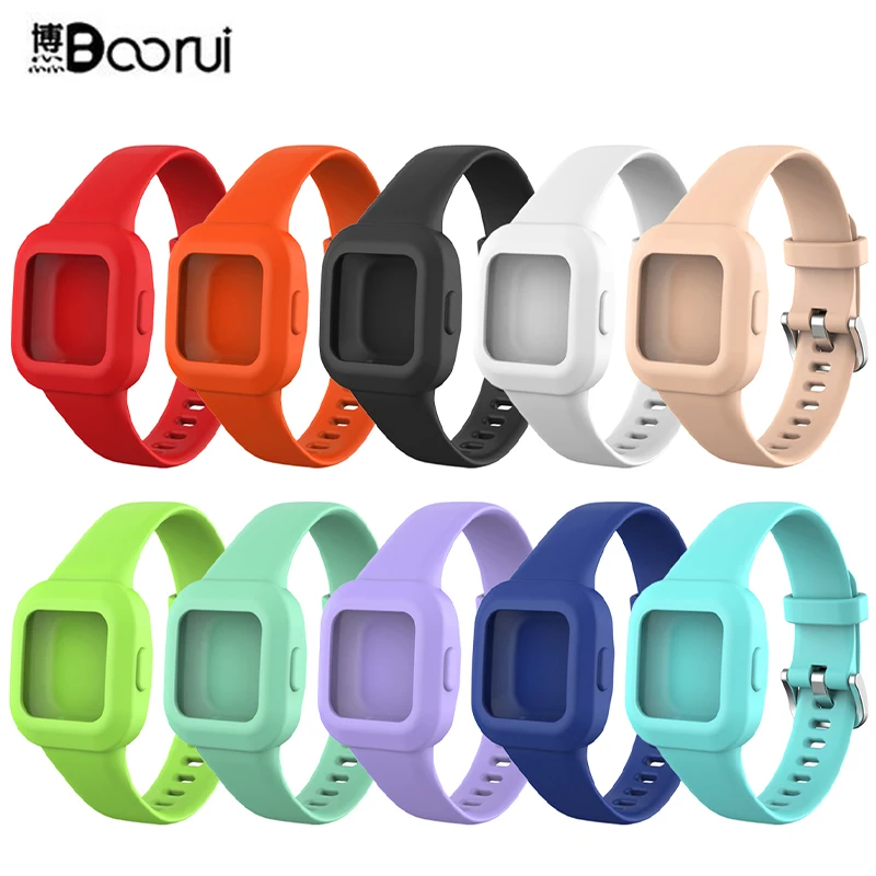 

BOORUI replacement silicone band for garmin vivofit jr band wristband for garmin fit jr 3, Red,orange,black,white,beige,green,cyan,lavender,blue,mint green