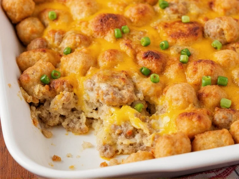 Tater Tot Breakfast Casserole with Sausage Recipe